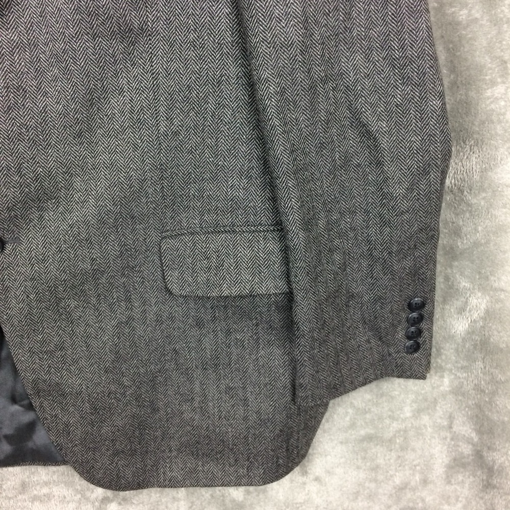 Loro Piana Sport Coat Blazer Mens Wool Cashmere Herringbone Grey 46 S - Picture 6 of 16